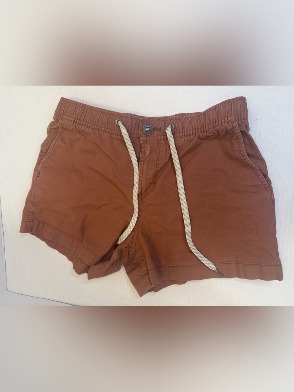 Vuori Shorts Womens Small Orange Terracotta Drawstring Casual Active Light